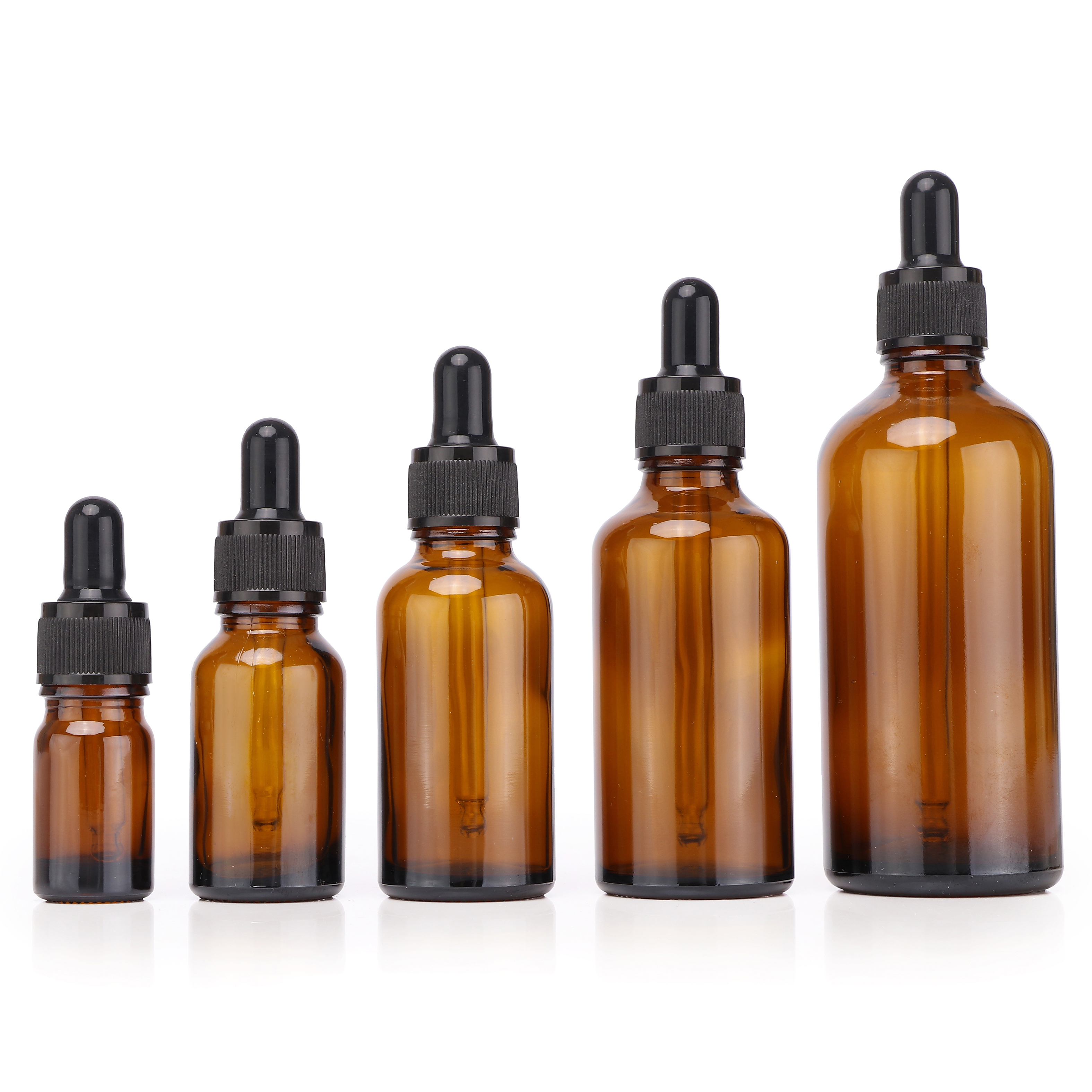 5 10 15 20 30 50 100ml Amber Essential Oil Glass Dropper Bottle Multi-Specification Transparent Glass Bottle Packaging