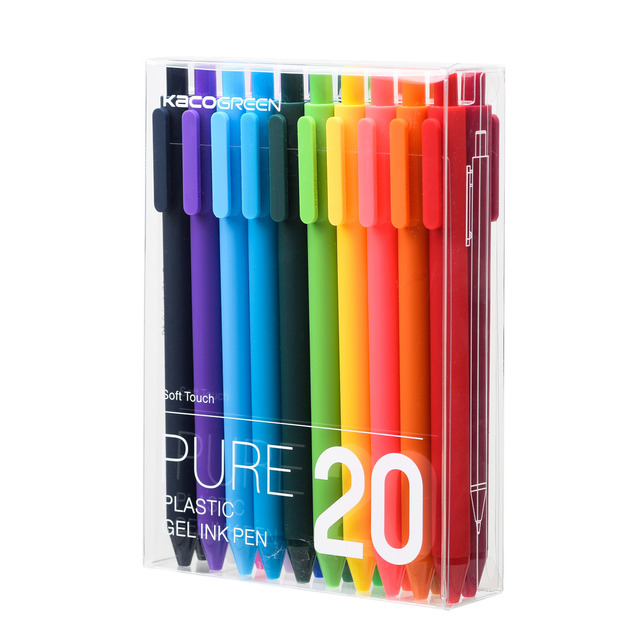 10Pcs/Lot Youpin KACO 0.5mm Colorful Mi pen Gal Ink Smooth Writing Durable KACOGREEN Signing writing supplies Black Refill
