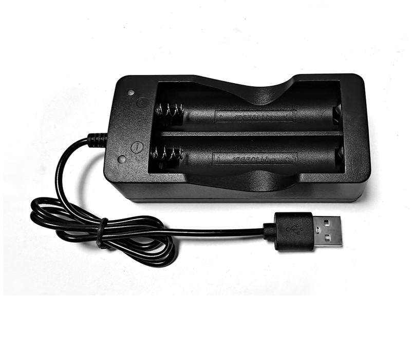 PUJIMAX Universal Li-ion Charger For Battery USB 2 Slots Spring Independent Charging For 18650 Lithium Rechargeable Batteries