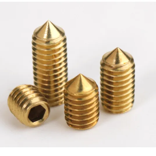 Brass Hexagon socket set screws with cone point