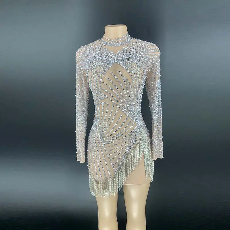 2021 new style sequin long sleeve party sexy diamond vintage dress