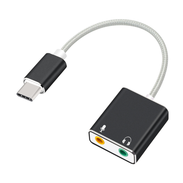 Внешний USB Type-C проводной звуковая карта аудио адаптер карты USB-C Jack 3,5 мм микрофон гарнитуры Bluetooth беспроводные наушники Тип C звуковая для портативных ПК