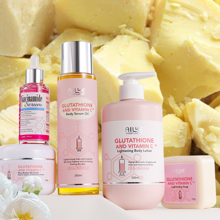 High Quality Fast Skin Whitening Glutathione Serum Cream Oil Lotion Anti-aging 5 in 1 Gluta Skin Whitening Set for Unisex