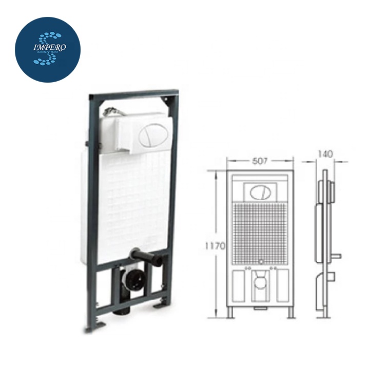 Durable dual flush concealed cistern for wall hung toilet