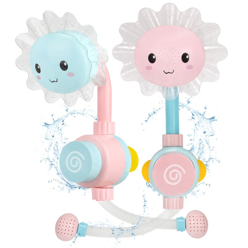 Suction cup design rotary shower water spray kids baby bath toys for babies