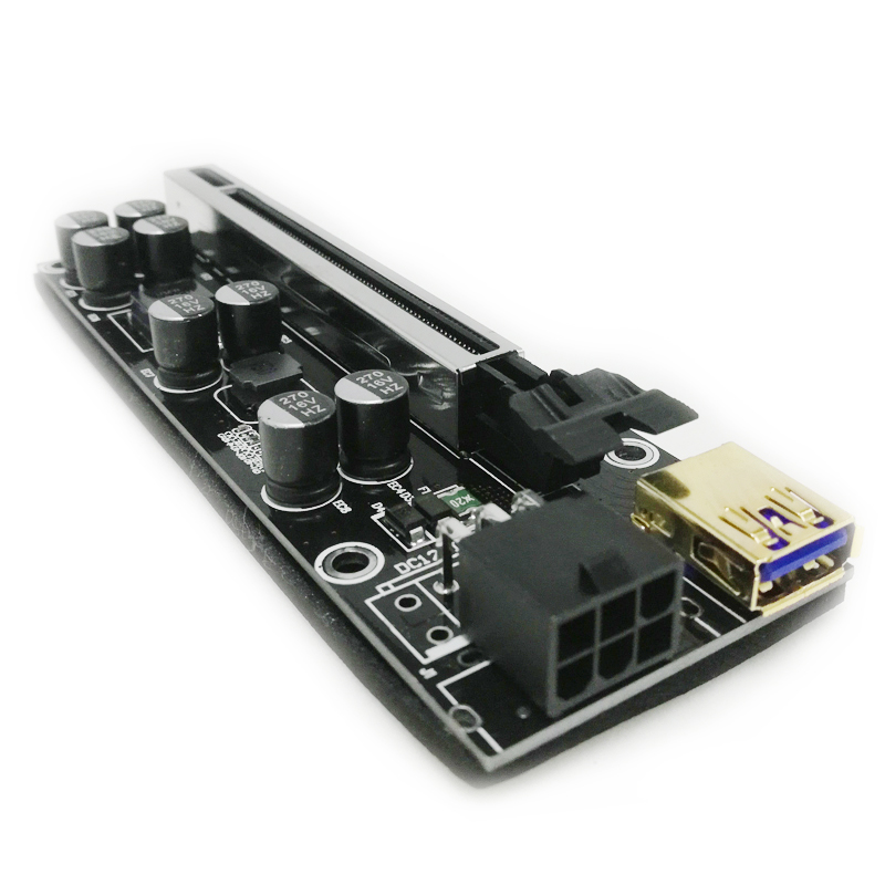 Новейшие 8 конденсаторные подъемники VER 009S PCI-E PCIE подъемник для майнинга биткоинов 009s позолоченный USB 3,0 1X до 16X 6PIN PCIE 009S Plus