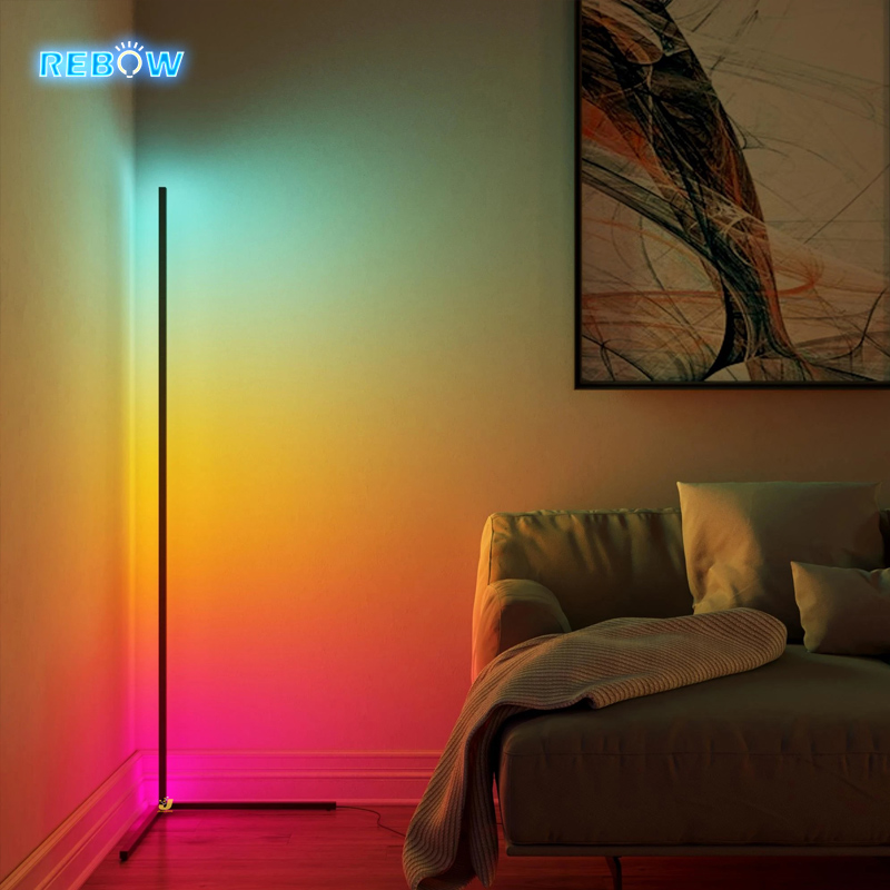 Rebow Прямая поставка гостиничный нордический декоративный стоячий rgb arc гостиная современный дизайнерский Угловой светодиодный Современный напольный светильник