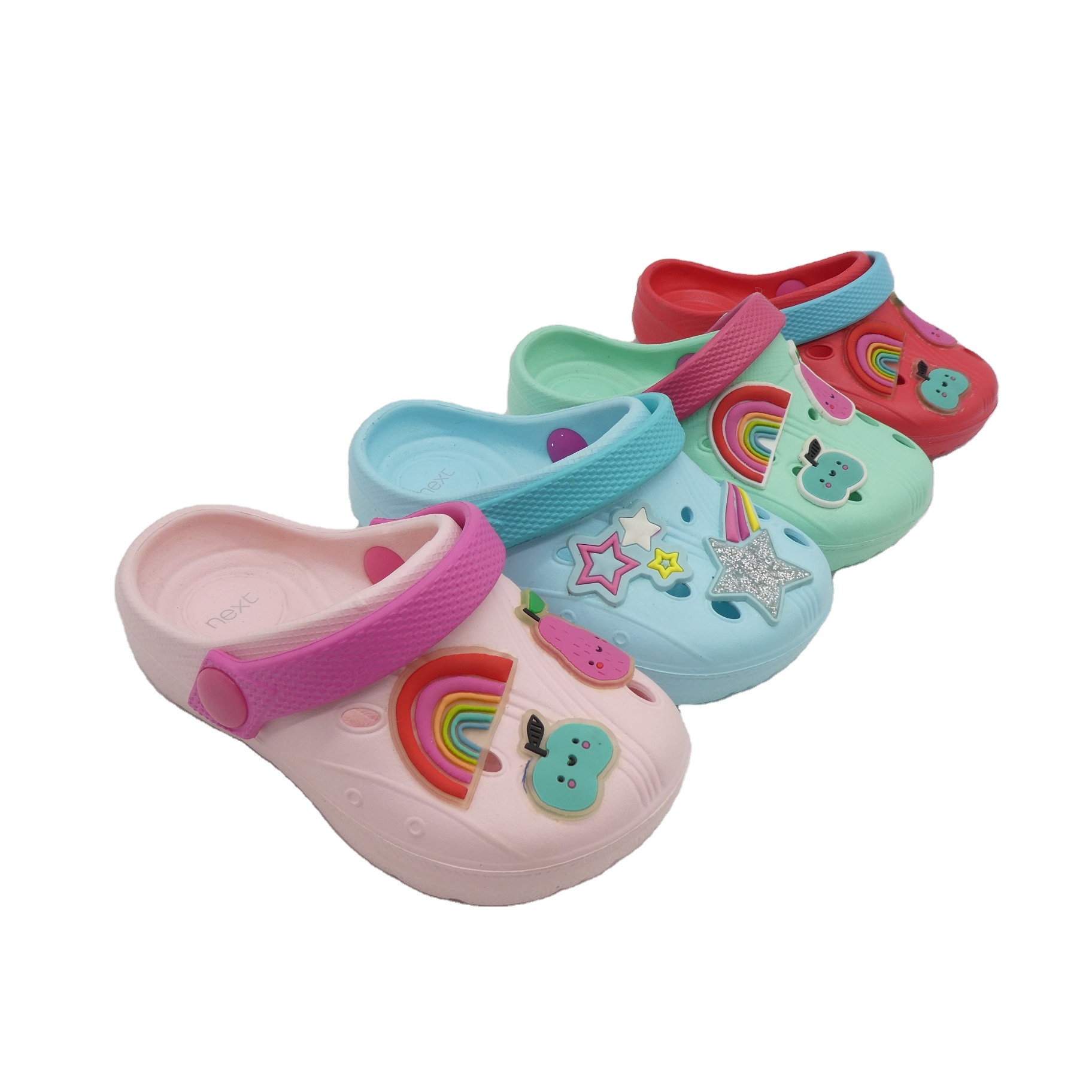 Kids Solid Color Design Clogs shoes Spring And Summer Lovely Children Garden Shoes Accept Custom Cartoon Rubber Patch