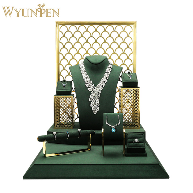 OEM DIY bracelet necklace ring earring holder jewelry display stand set for store luxury