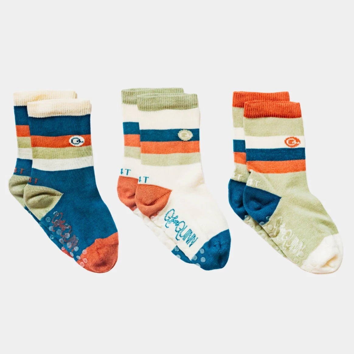 XY-0058 Designer Socks Kids Striped Crew Baby Socks With Grip