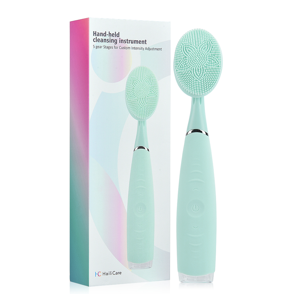 Dropshipping Ultrasonic Wireless Facial Spa Waterproof Facial Cleansing Spin Brush Set With Ce Rohs