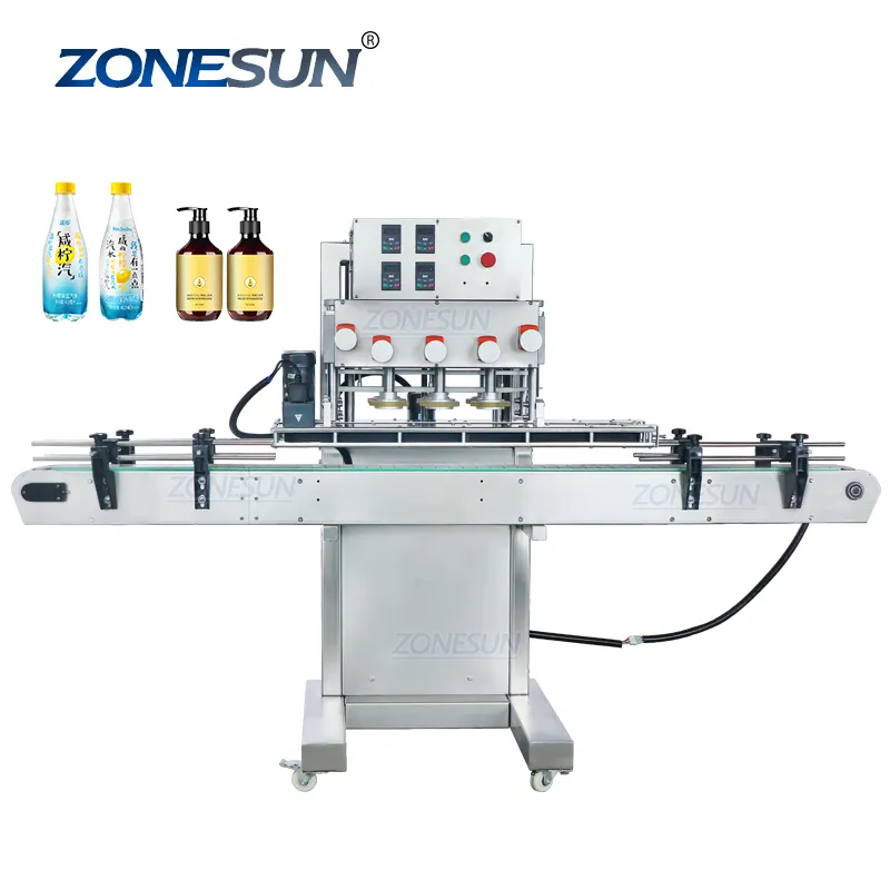 ZONESUN ZS-XG440B Full Automatic Filptop Plastic Bottle Lotion Pump Head Eliquid Press Spindle Capping Machine For Jars