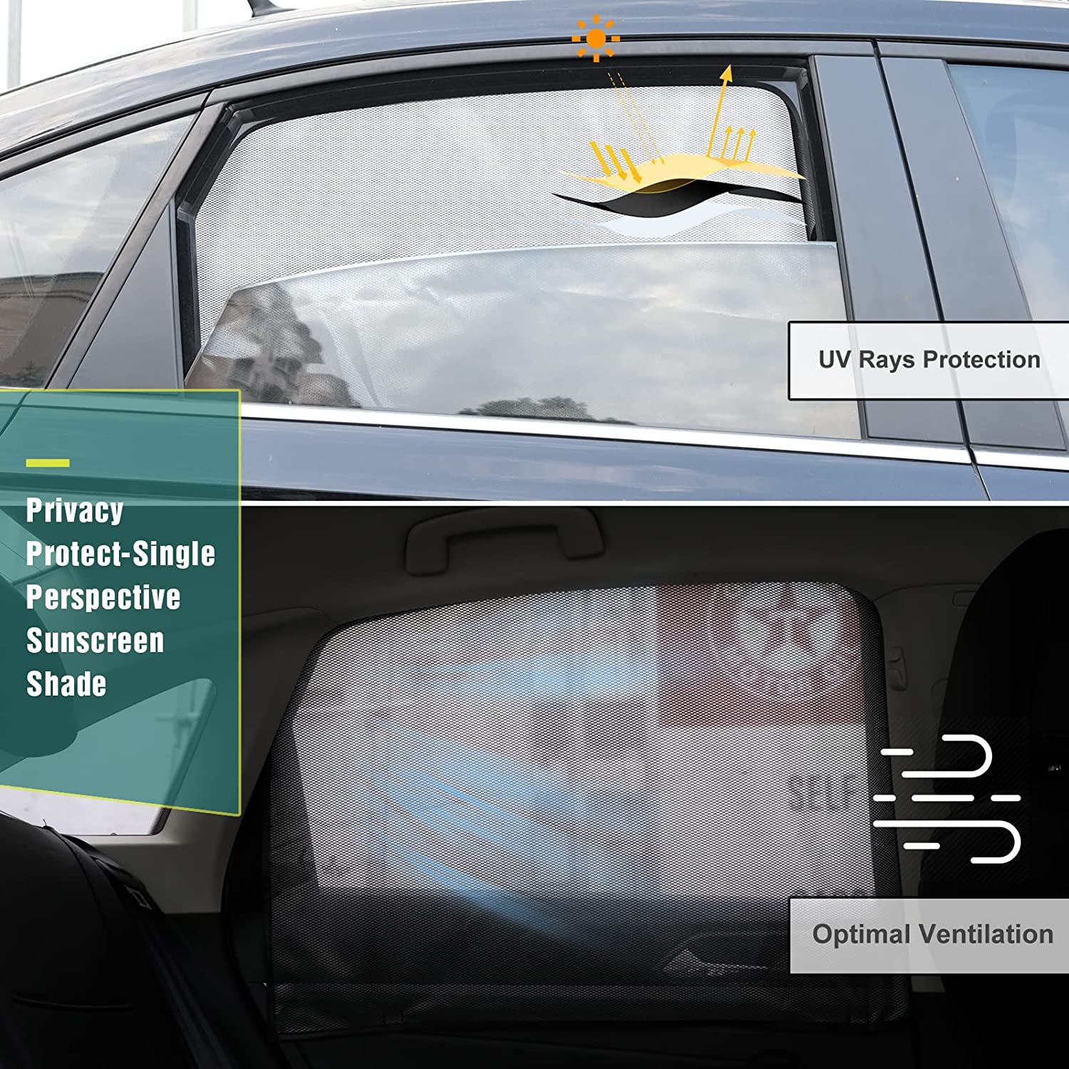 (Заднее сиденье/80x50 см) растягивающиеся и дышащие автомобильные оконные экраны для полной защиты от солнца и конфиденциальности боковые окна автомобиля солнцезащитный козырек