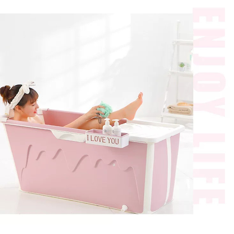 New foldable lengthened thickened adult bathtub children's swimming plastic bathtub household adult plastic bathtub