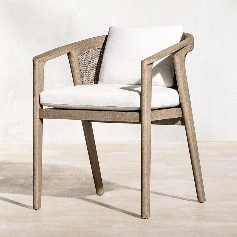 XY Best Outdoor Garden Solid Wood Dining Chair Balcony Vine Chair
