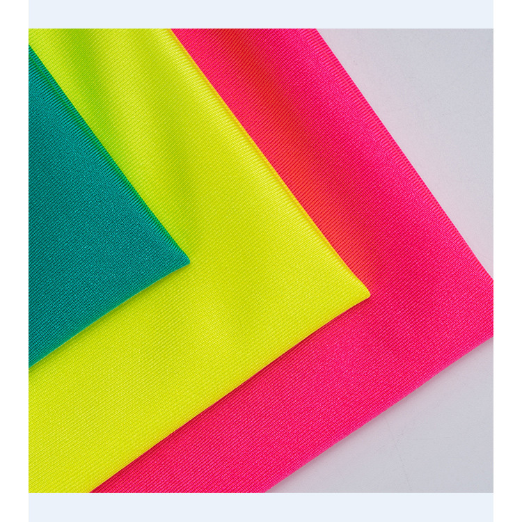 High quality popular cheap 85 polyester 15 spandex lycra shiny stretchable fabric for garments