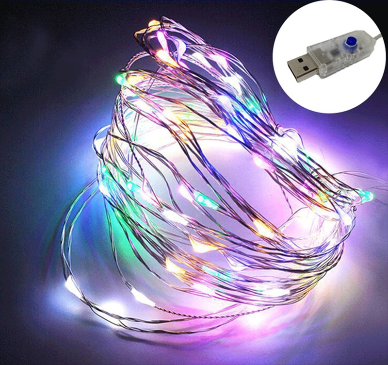 Праздничные декоративные яркие USB светодиодные медные гирлянды для сада Рождественские огни с дистанционным управлением