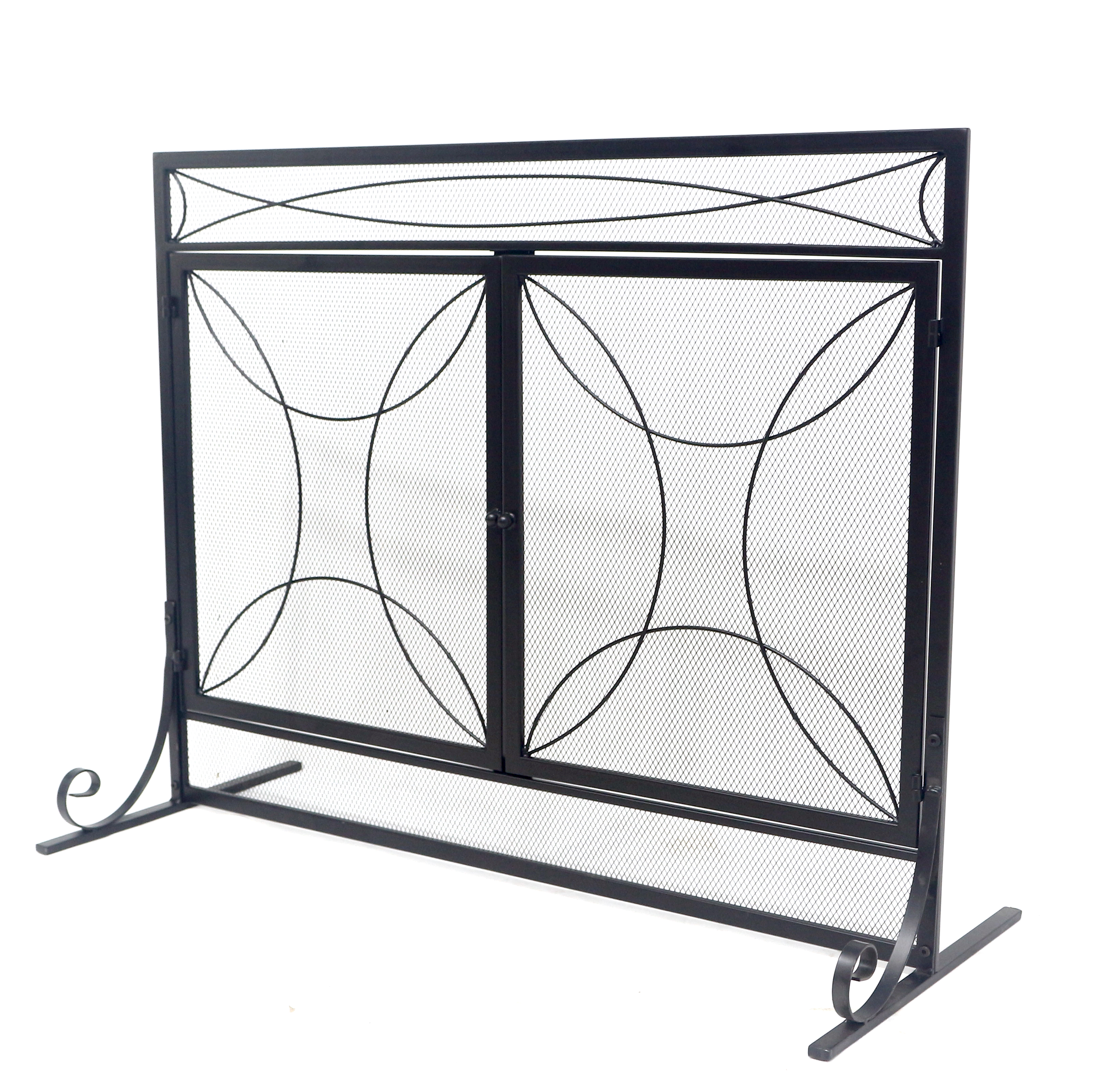 Mesh Fireplace Screen Heater,Black Fireplace Accessory Tools Set