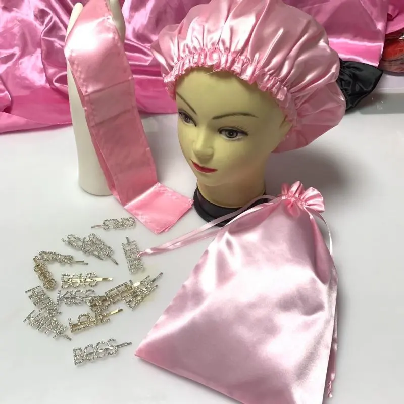 free Sample FOR BONNET HEADWRAP beautiful satin bonnets Private Label Silk Hair Scarf satin silk bag only 9$