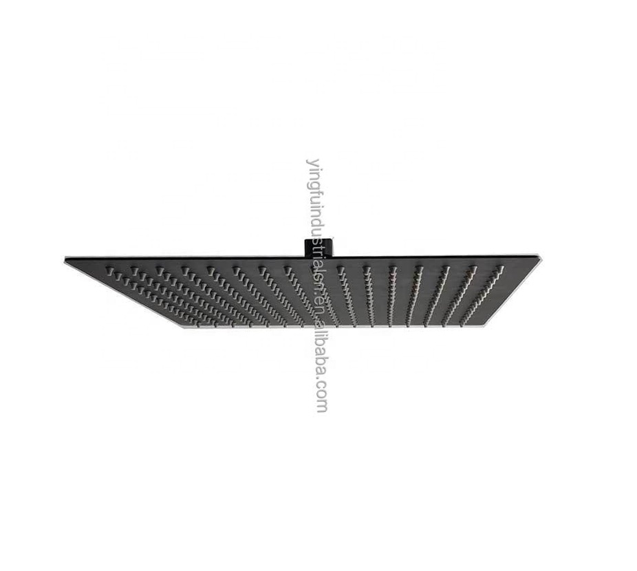 304 Stainless Steel Rainfall Black Square Top Shower with 12 inch