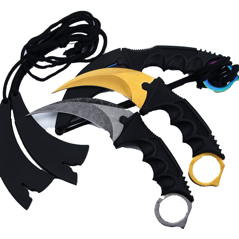 CS GO Neck Knife with Sheat Combathunting edc self defnese combat outdoor tactical hunting karambit Counter Strike Karambit