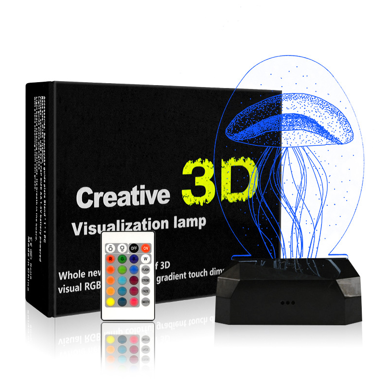 Factory wholesale 16 Colors Changing 3d acrylic night light Table Lamp night led light