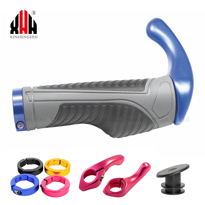 factory custom bike ergonomic rubber anti-slip handle grip locking color aluminum alloy ring for road city mountain bike