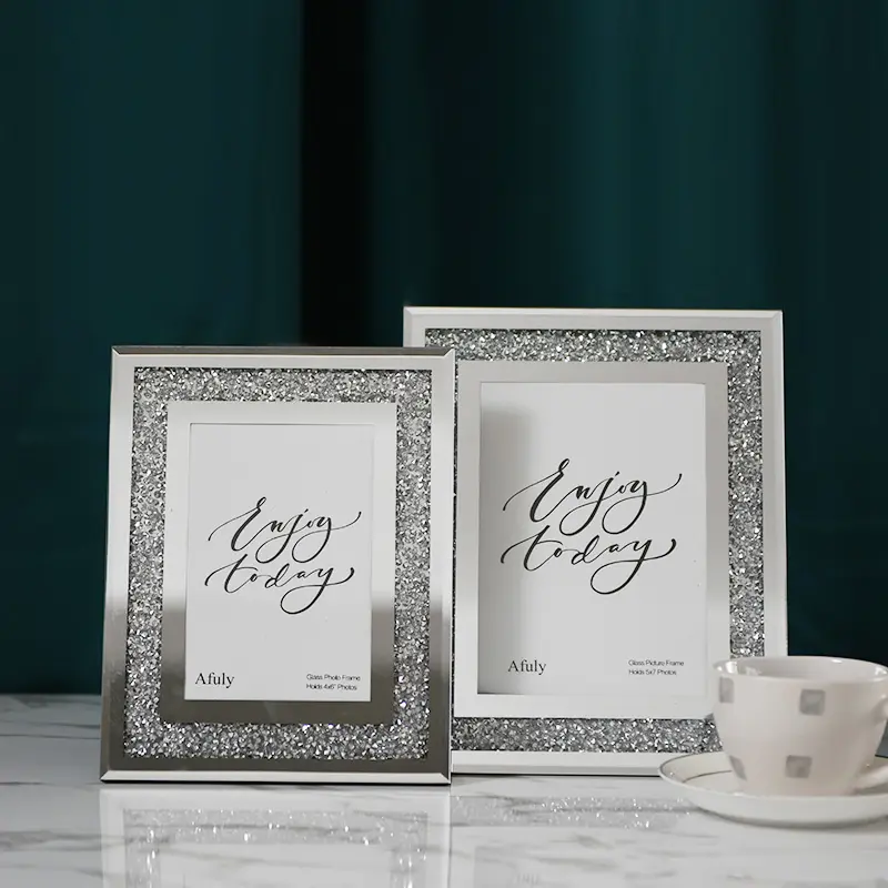 Wholesale luxury decoration home picture frame home decor luxury accessories glass photo frame