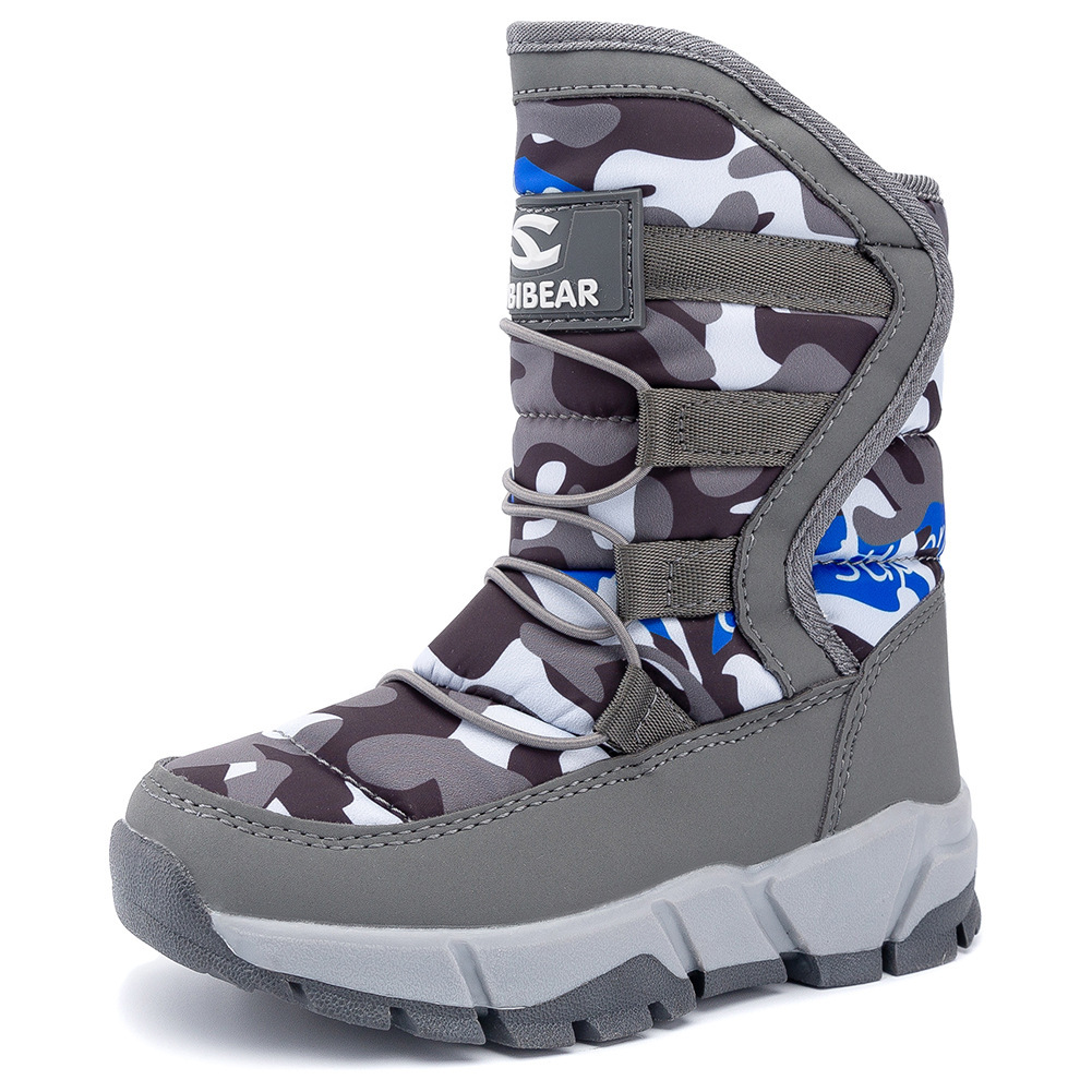 Snow Boots For Children Winter Girl Cotton-padded Soft Bottom Shoes Warm Outdoor Casual Footwear Boys Non-slip Boats