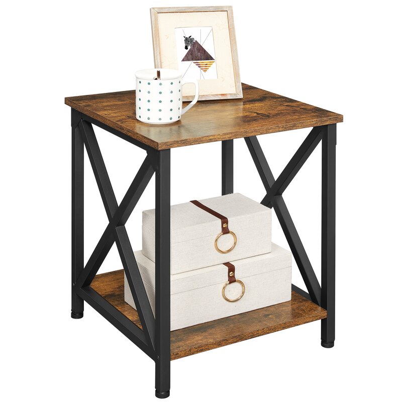 Wholesale nordic modern style furniture metal frame wooden sofa side table living room coffee bedside table home and offcie