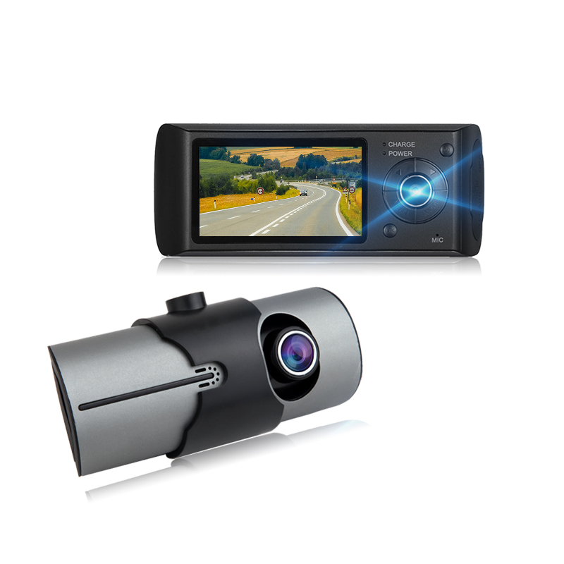 Автомобильный видеорегистратор 720P HD DVR Передняя и задняя камера с двойным объективом Автомобильная приборная панель видеорегистратор 360 видеорегистратор