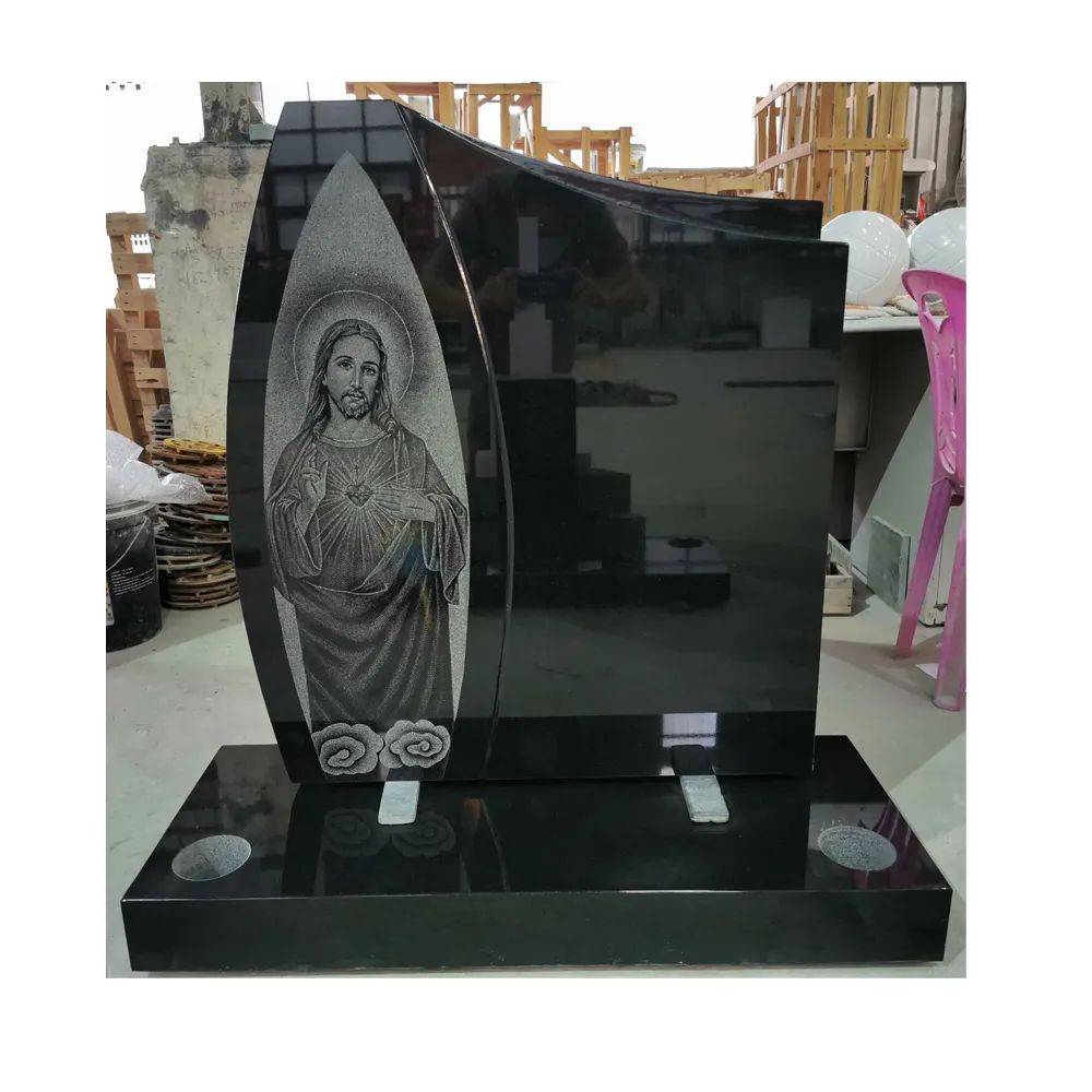 Black Granite Cheap Tombstones in Zimbabwe Tombstone Full Set Borders Tombstone Designs and Prices