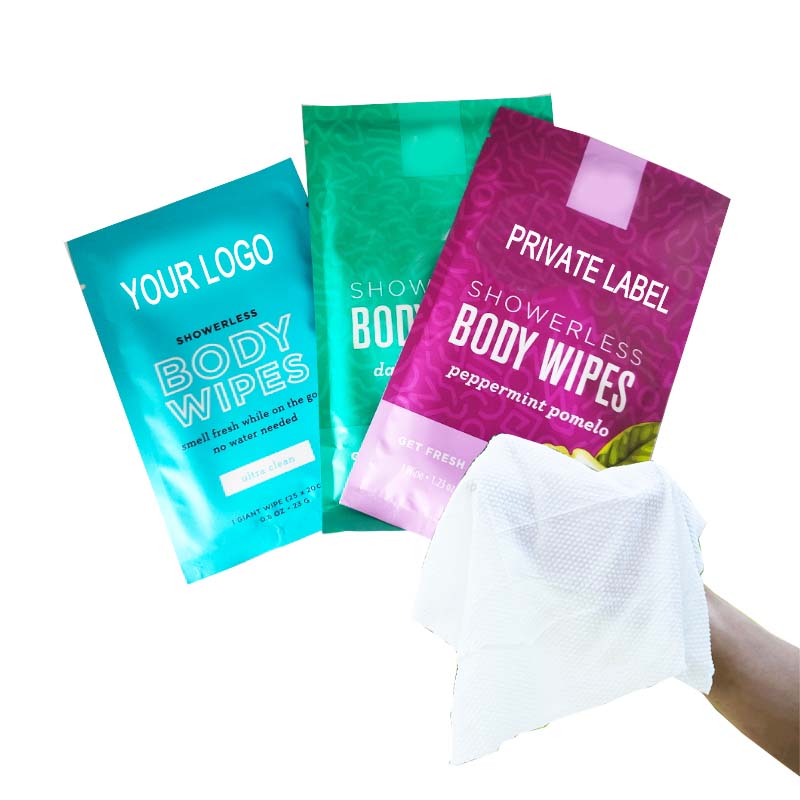 Oem Body Wipes Private Label Gym Sport Hand Cleaning Refreshing Face Shower Wet Wipes Rolled Body Wipes