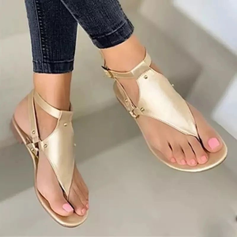 2021 Summer Classic Simple Design slippers Round head sandals flat for women