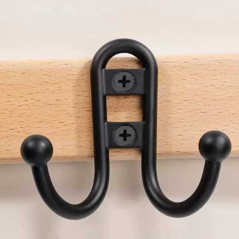 Multi-Use Small Double-Sided Wall Hooks Bathroom Kitchen Living Room Under-Cabinet Hanger Furniture Hardware Hotels Apartments