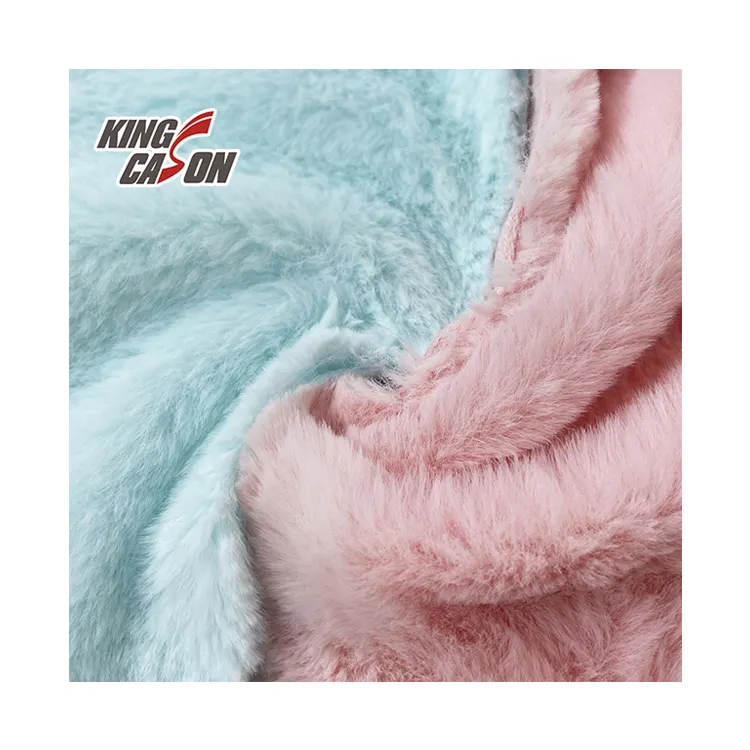 KINGCASON Manufacturer Wholesale Two-Color Good Hand Feeling Modern Fashionable Style Rabbit Faux Fur Fabric For Bag Accessories