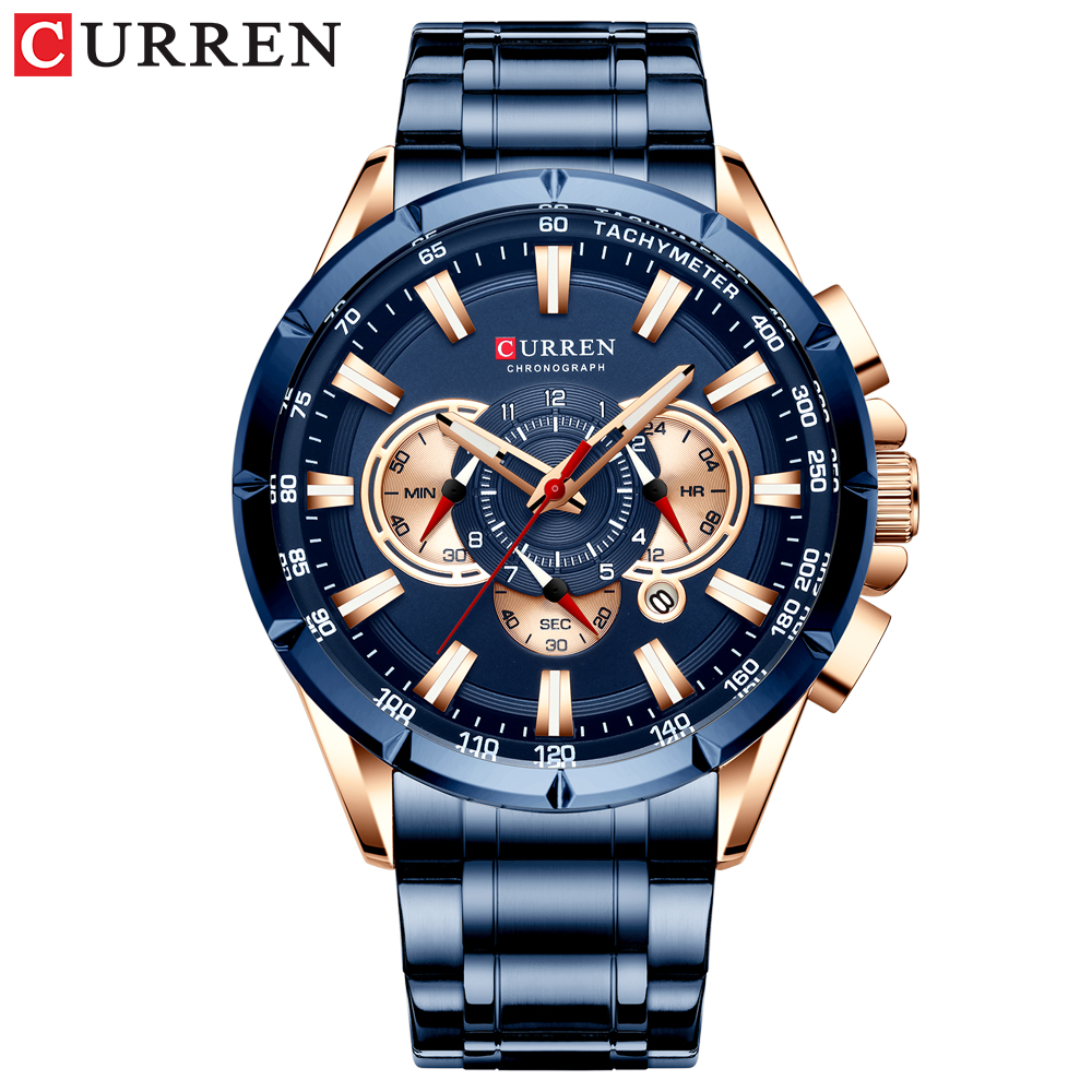 Часы CURREN 8363, простые модные брендовые кварцевые часы, роскошные креативные водонепроницаемые повседневные мужские часы с датой, мужские часы