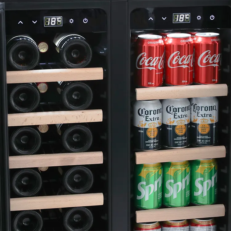 Commercial Undercounter Built In Small Dual Zone Refrigerator Bar Wine And Beer Fridge