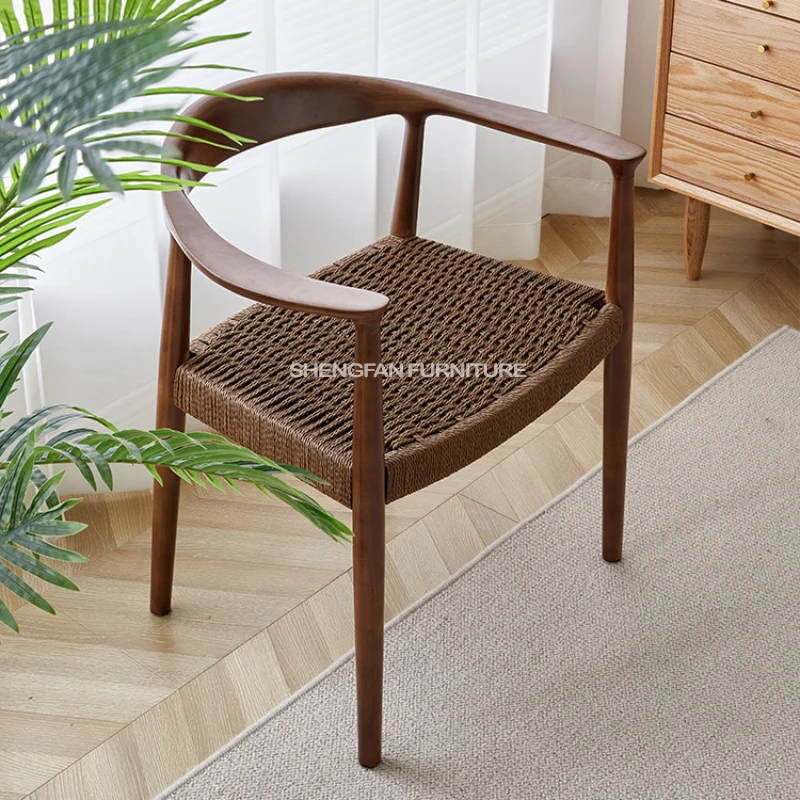 Hot Selling Handmade Weaving Natural Ash Beech President Office Chair Wooden Dining Room Table And Chairs