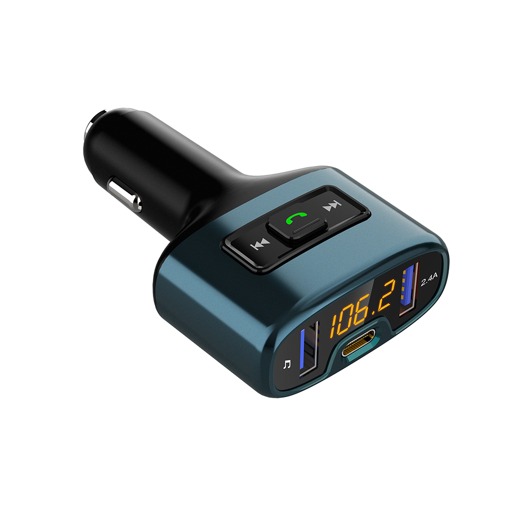 BT Car FM Transmitter Handsfree TYPE-C Dual USB Charging Car MP3 Player Car BT Kit Audio Charge Transmitter
