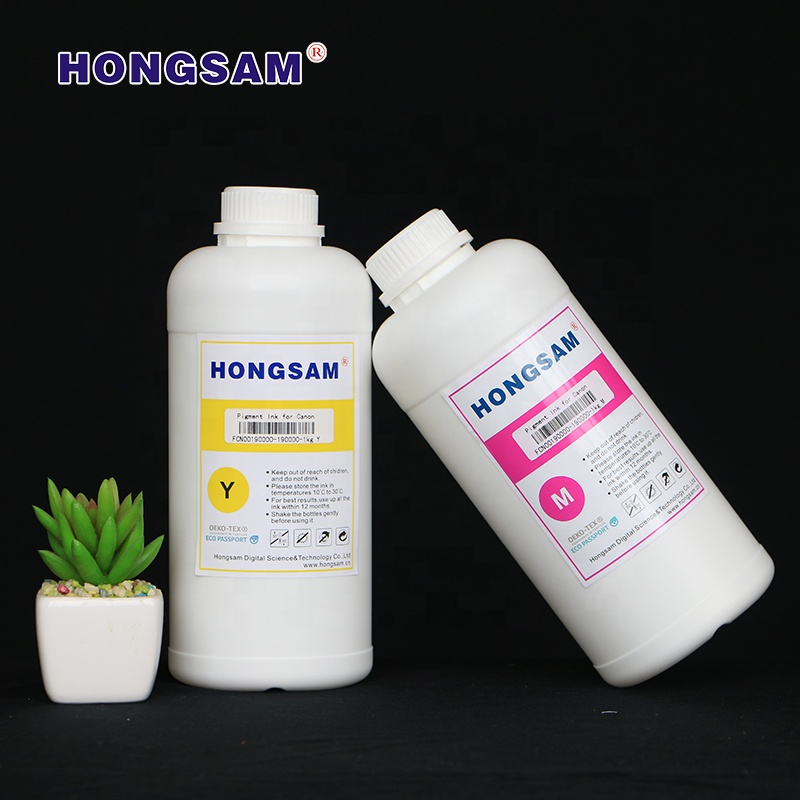 Hongsam textile pigment DTG ink C M Y K with Dupont White dtg ink for Epson 5113 4720