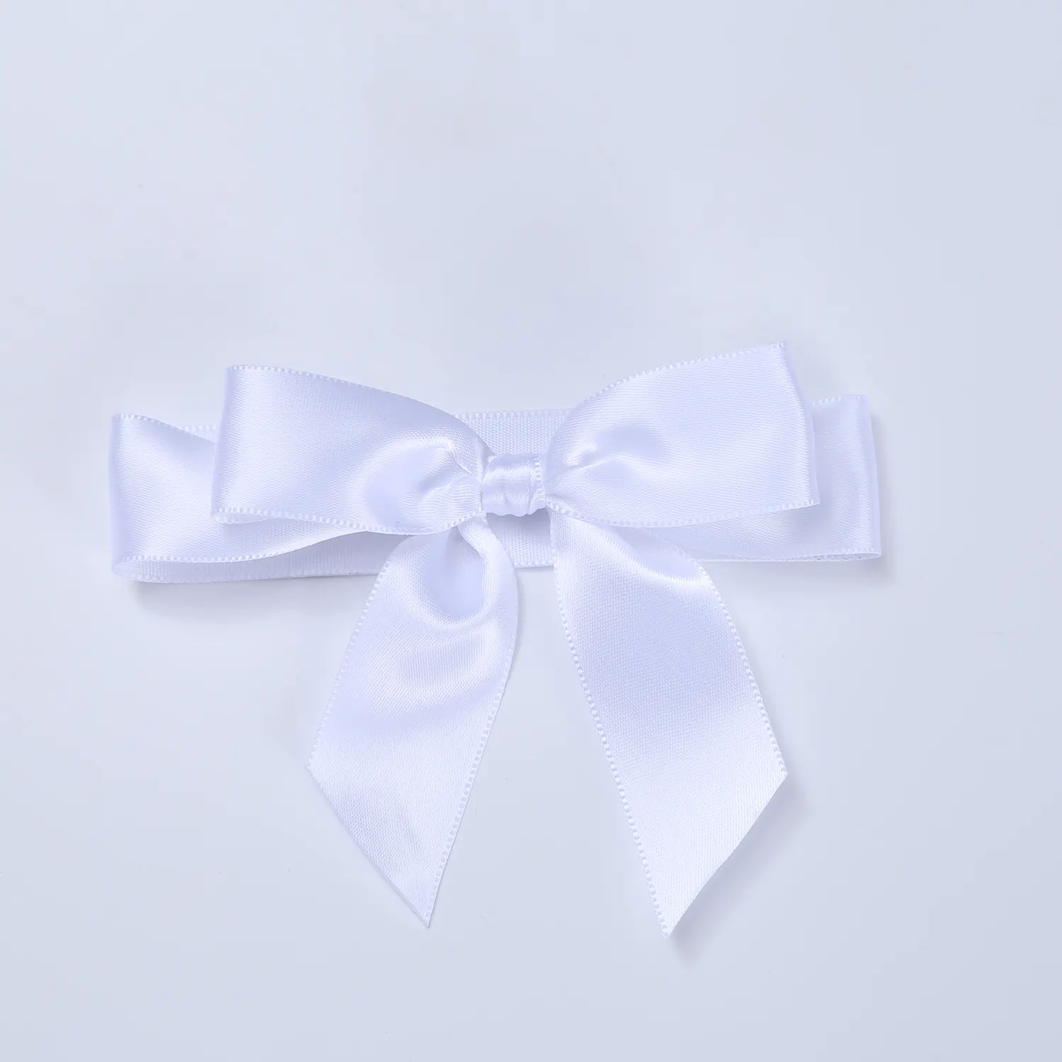 1 inch Pre tied hand made with elastic band loop white ribbon bow for candle decoration