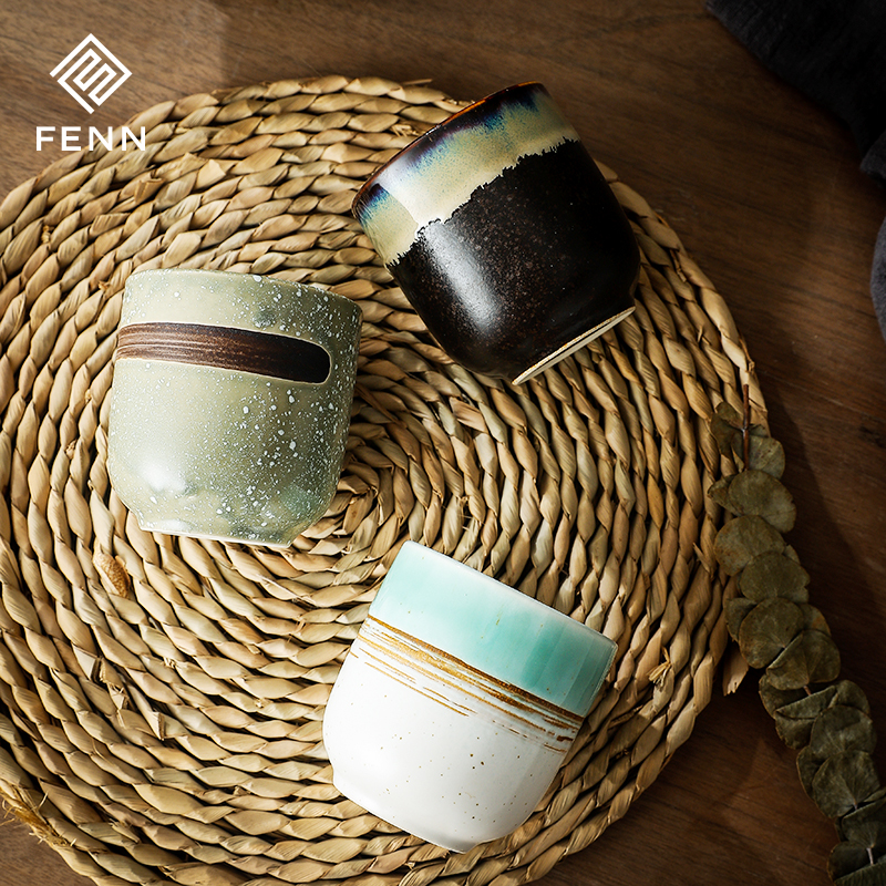 Japanese style sushi ceramic tea cup 7.5 ounce pottery cup of hot green tea matcha coffee cups multi-color choice mate mug.