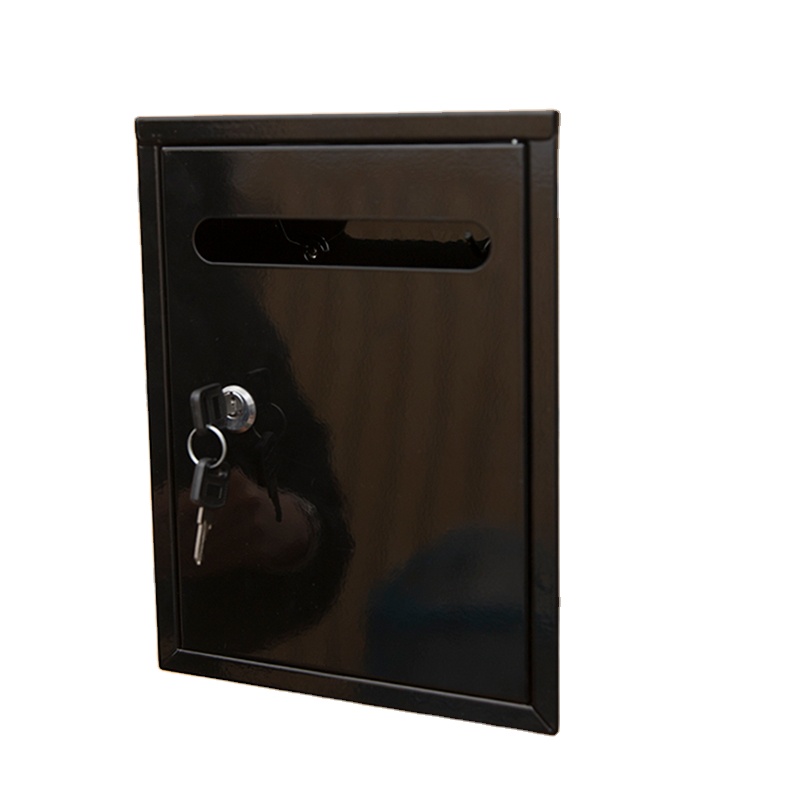 Black Steel  Lockable Outdoor Wall Mounted Exquisite Anti Theft Secure Email Delivery Box