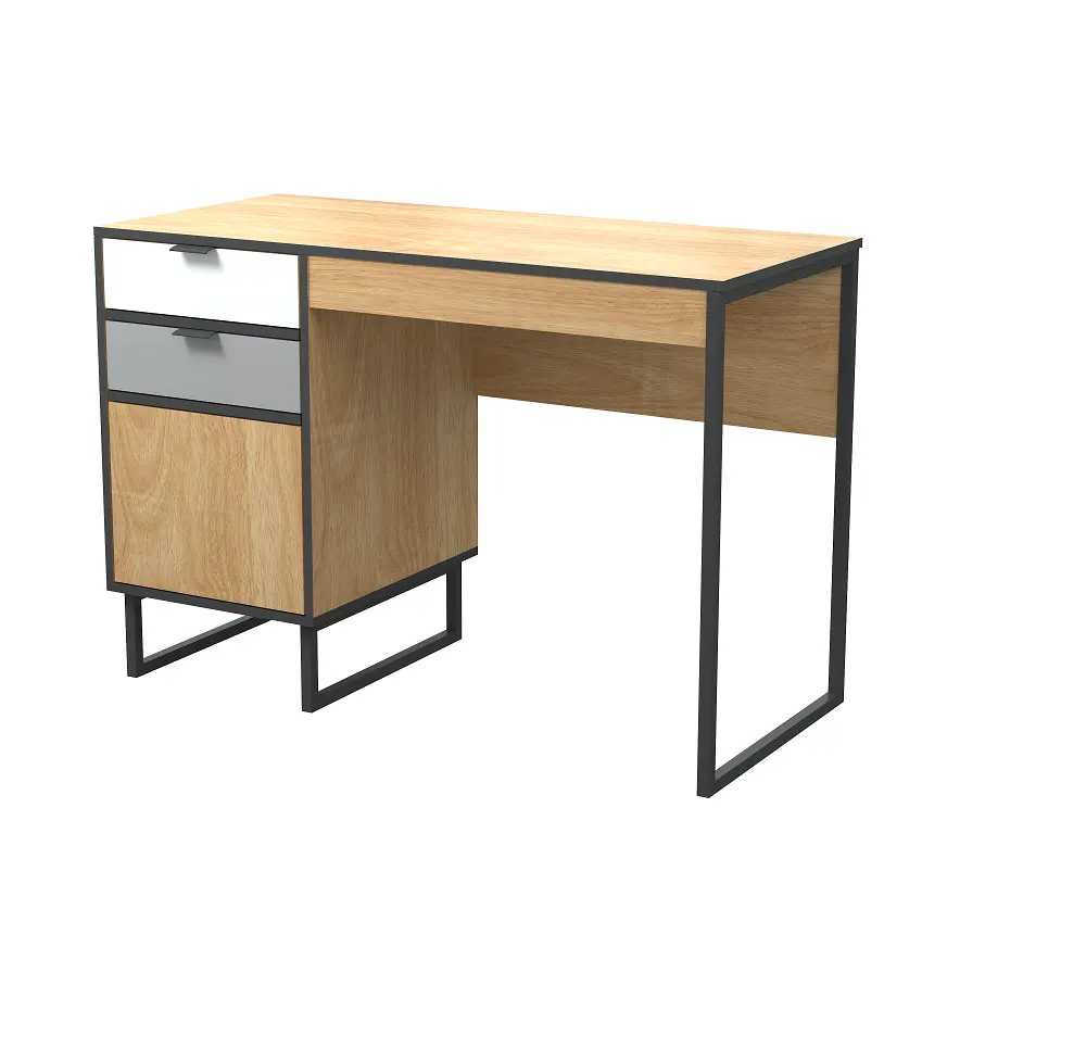 1 Door 2 Drawer Home Office Simple Wooden Working Desk Computer Desk with Metal Feet