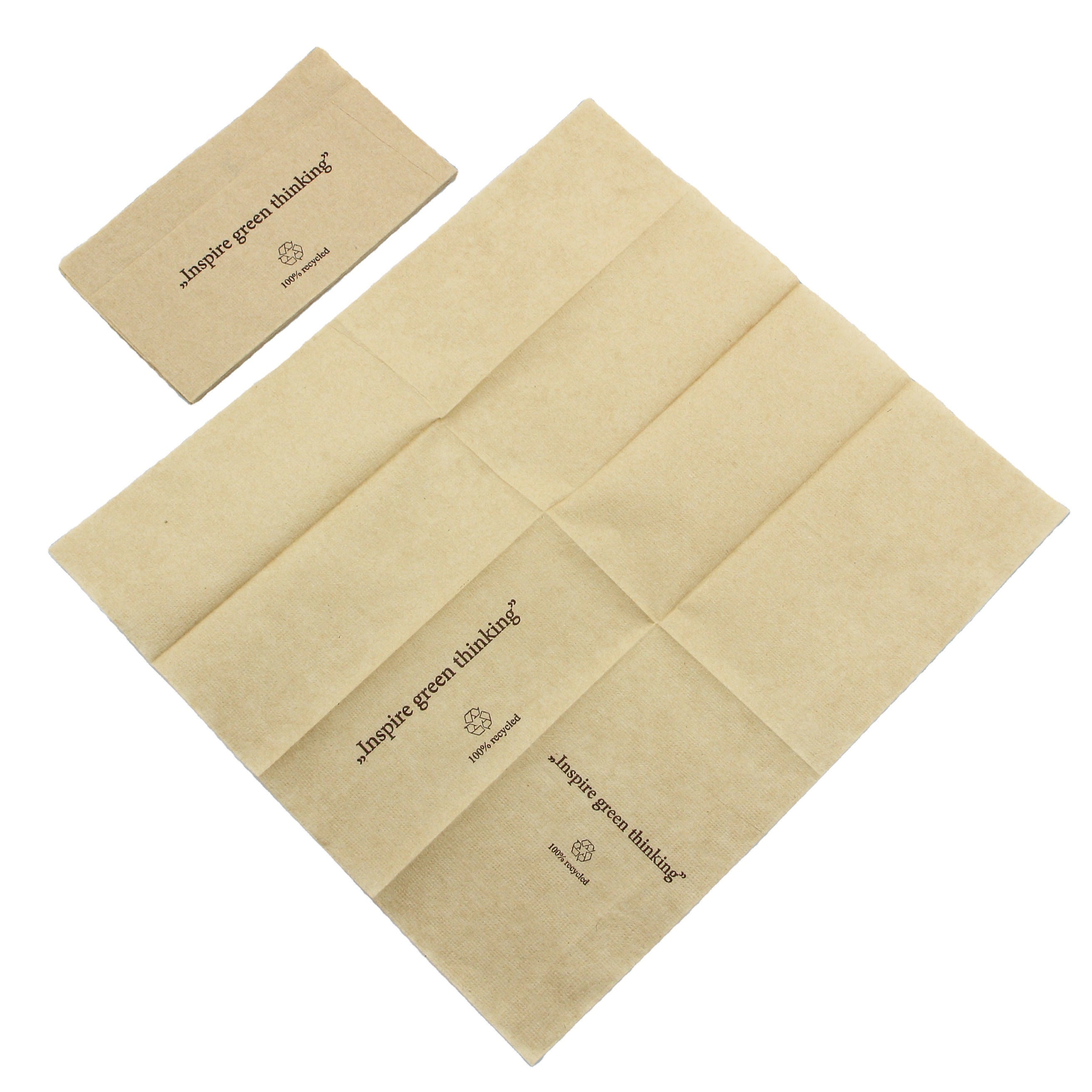 Recycled brown paper napkin Brown dinner napkin 25cm 30cm 33cm 40cm Post consumer recycled material custom logo printing