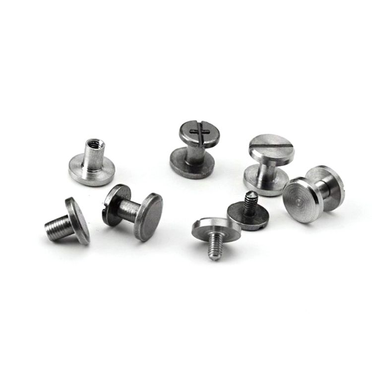 Factory price custom Flat domed head solid stainless steel brass leather belt screw