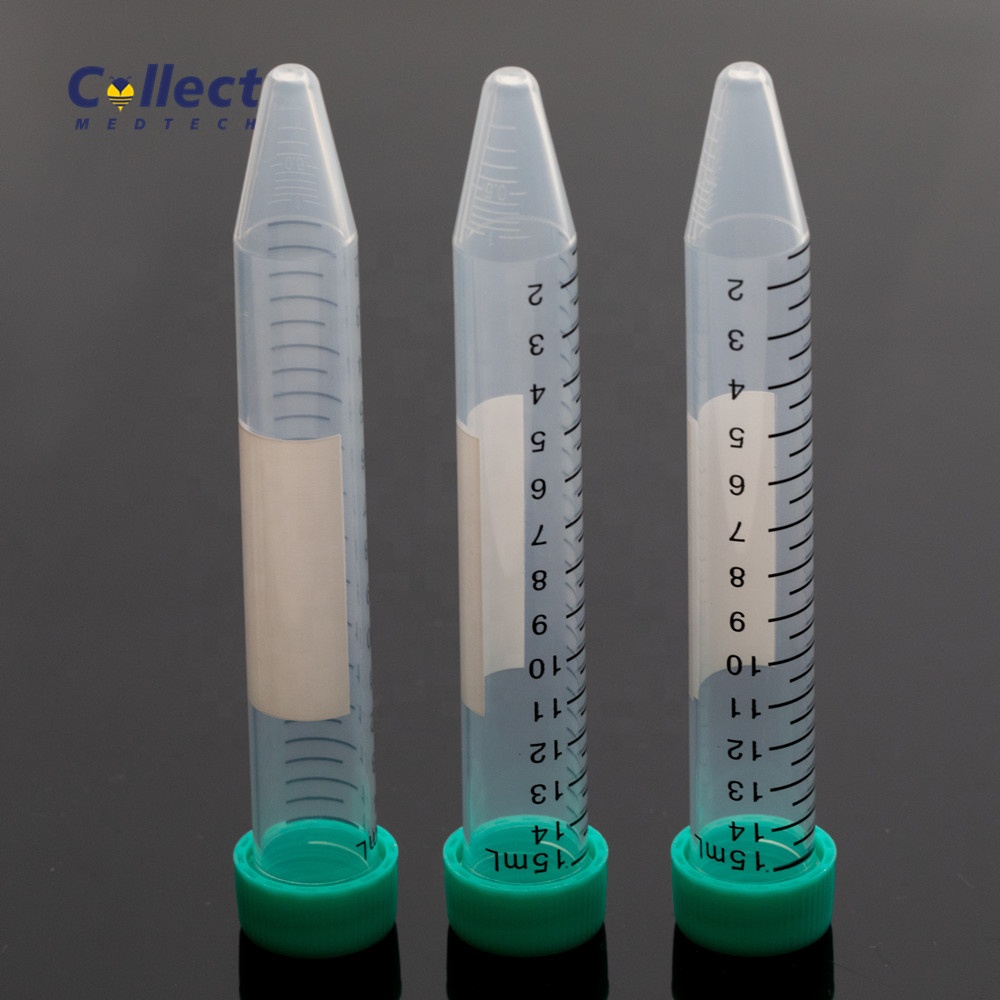 Ready to ship 15ml leak proof conical bottom centrifuge tubes