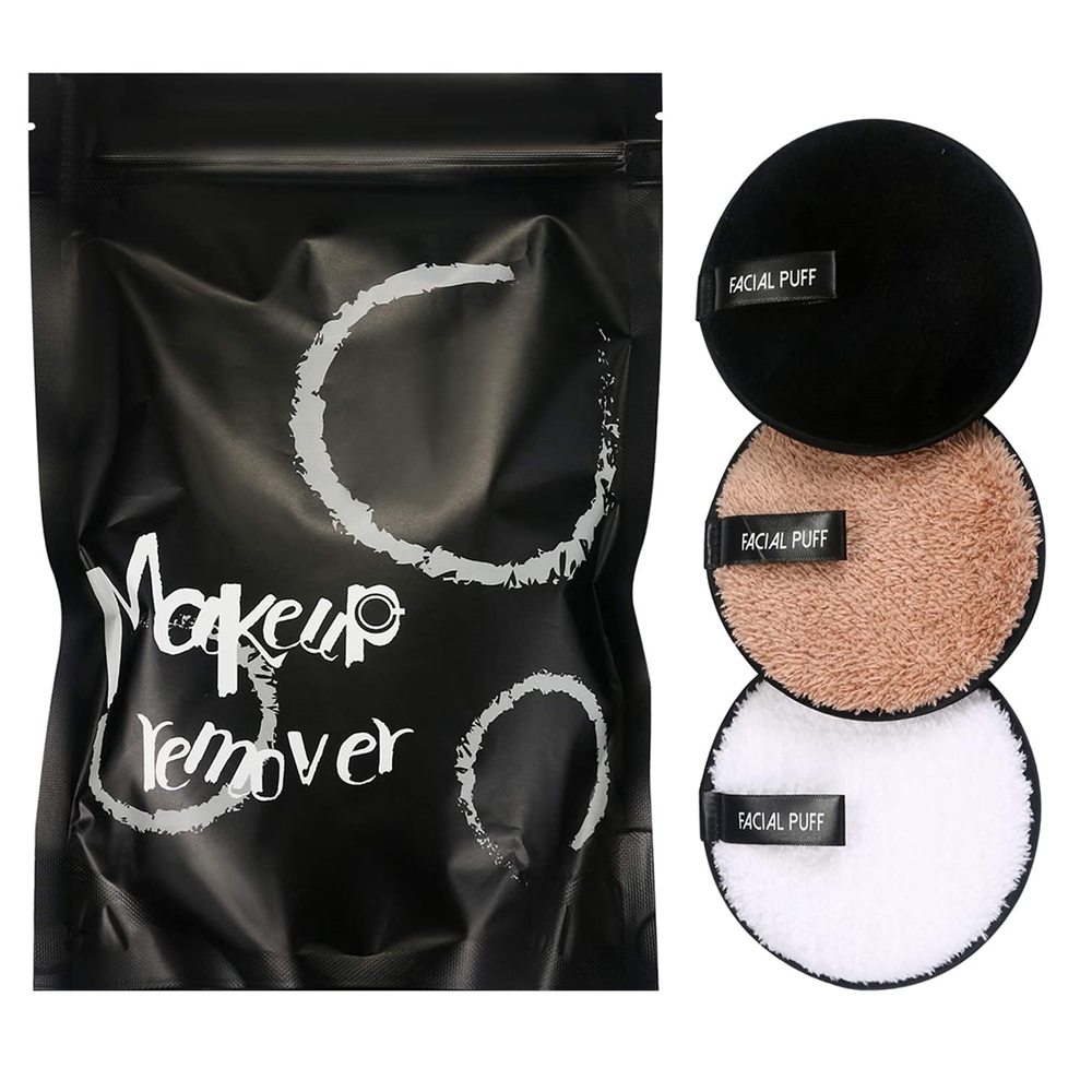Private Label washable Microfiber Cotton Face Cleansing Makeup Powder Magic Remover Reusable makeup remover pads