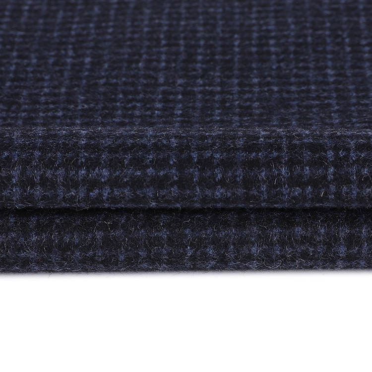Hot Sale Black Cyan 50%Wool Textiles Woolen Plaid Wool Felt Cashmere Wool Blend Knitted Fabric